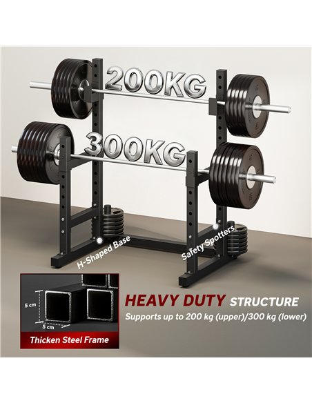 SPORTNOW Adjustable Squat Rack with Plate Holders, 300 kg Load - pic 200200 | FastDaddyshop