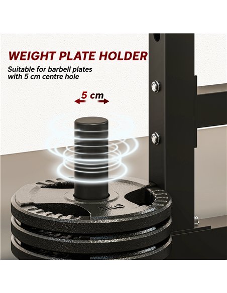 SPORTNOW Adjustable Squat Rack with Plate Holders, 300 kg Load - pic 200201 | FastDaddyshop