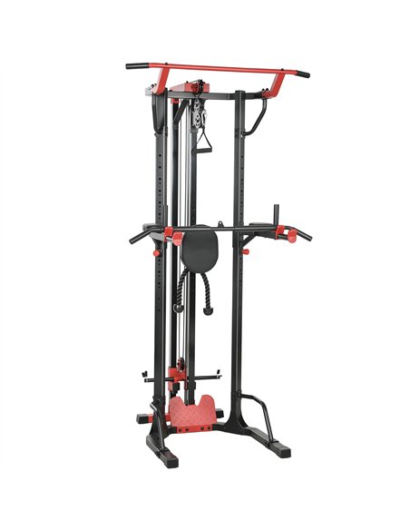 SPORTNOW Power Tower with Lat Pull Down Machine, Pull Up Bar, Dip Station, Adjustable Height Power Pack for Home Gym - pic 200204 | FastDaddyshop