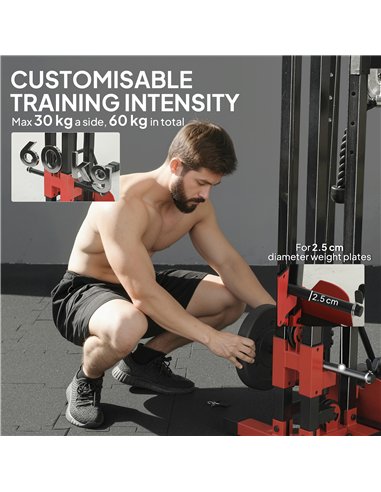 SPORTNOW Power Tower with Lat Pull Down Machine, Pull Up Bar, Dip Station, Adjustable Height Power Pack for Home Gym