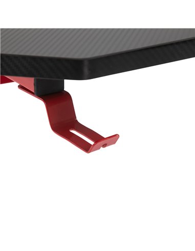 HOMCOM Gaming Desk Steel Frame w/ Cup Headphone Holder Adjustable Feet Cable Organiser Home Office Computer Table Red