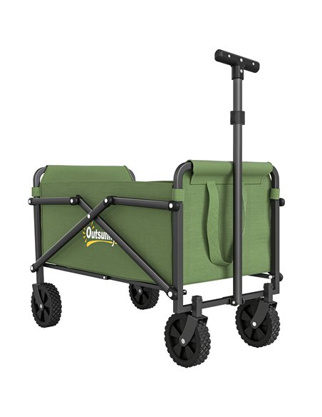 Outsunny 62L Festival Trolley on Wheels, Portable Small Folding Trolley Cart, 60kg Heavy Duty Collapsible Foldable Wagon with Ad - pic 200222 | FastDaddyshop