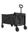 Outsunny 81L Festival Trolley on Wheels, Compact Garden Folding Trolley Cart with Adjustable Handle 80L Black