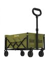 Outsunny 60L Foldable Festival Trolley on Wheels, Collapsible Wagon Cart with Drop-Down Tailgate, Adjustable Handle, Green