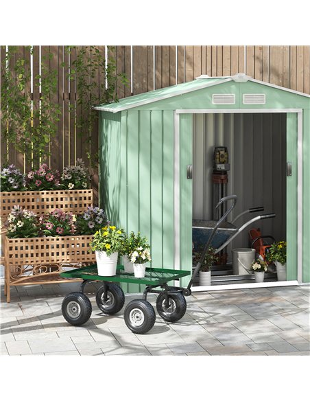 Outsunny Garden Trolley Cart, Heavy Duty Garden Cart with Metal Frame, 10" Pneumatic Wheels, Rotating Handle, 150kg Capacity, fo - pic 200320 | FastDaddyshop