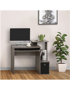 HOMCOM Computer PC Desk with Sliding Keyboard Tray Storage Drawer Shelf, Grey 2