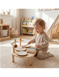 AIYAPLAY Baby Drum Kit, Wooden Kids Musical Instruments with Drums and Xylophone, Gifts for Girls Boys Birthday, Natural 2