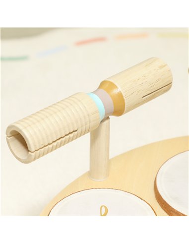 AIYAPLAY Baby Drum Kit, Wooden Kids Musical Instruments with Drums and Xylophone, Gifts for Girls Boys Birthday, Natural