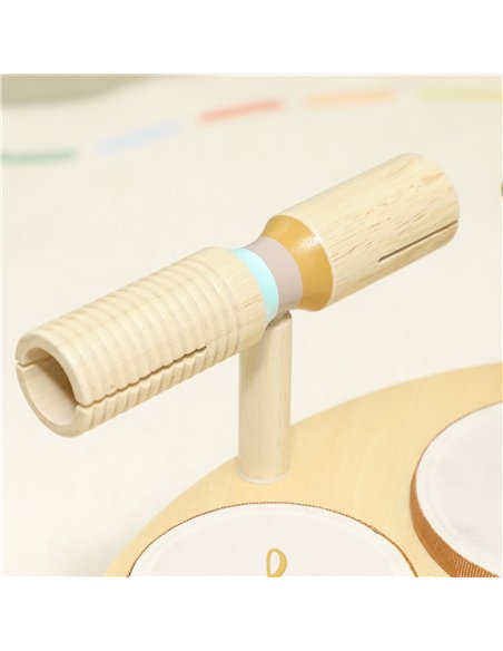 AIYAPLAY Baby Drum Kit, Wooden Kids Musical Instruments with Drums and Xylophone, Gifts for Girls Boys Birthday, Natural - pic 200357 | FastDaddyshop