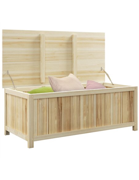 Outsunny 172 Litre Outdoor Storage Box, Wooden terrace Box Garden Storage Container, Natural - pic 200367 | FastDaddyshop