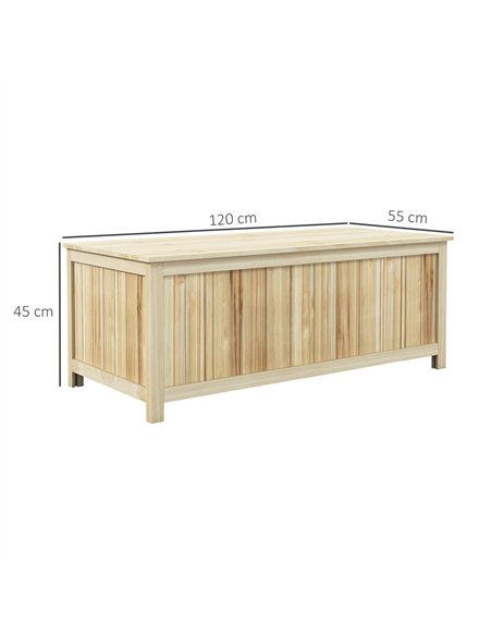 Outsunny 172 Litre Outdoor Storage Box, Wooden terrace Box Garden Storage Container, Natural - pic 200369 | FastDaddyshop