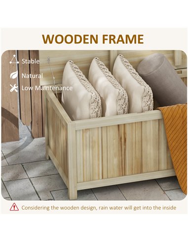 Outsunny 172 Litre Outdoor Storage Box, Wooden terrace Box Garden Storage Container, Natural