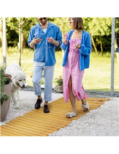 Outsunny Rollable Wooden Garden Pathway Weather-Resistant Walk Way for Wedding Party Pathways 185 x 60 cm 2