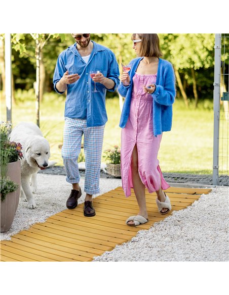 Outsunny Rollable Wooden Garden Pathway Weather-Resistant Walk Way for Wedding Party Pathways 185 x 60 cm - pic 200395 | FastDaddyshop