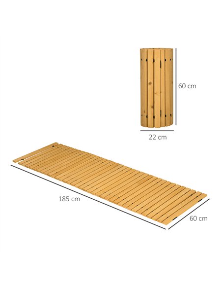 Outsunny Rollable Wooden Garden Pathway Weather-Resistant Walk Way for Wedding Party Pathways 185 x 60 cm - pic 200396 | FastDaddyshop