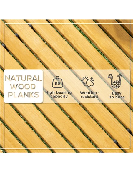 Outsunny Rollable Wooden Garden Pathway Weather-Resistant Walk Way for Wedding Party Pathways 185 x 60 cm - pic 200398 | FastDaddyshop