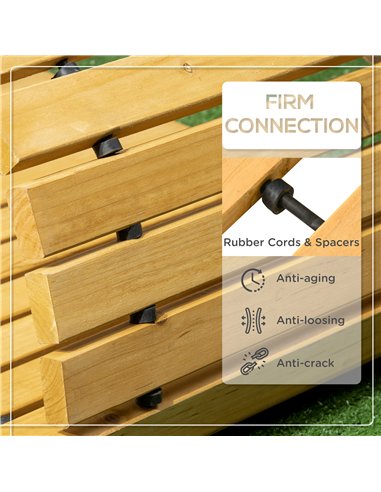 Outsunny Rollable Wooden Garden Pathway Weather-Resistant Walk Way for Wedding Party Pathways 185 x 60 cm