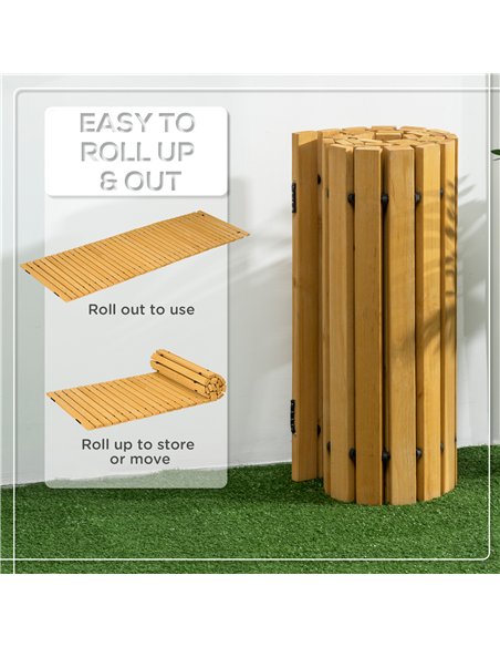 Outsunny Rollable Wooden Garden Pathway Weather-Resistant Walk Way for Wedding Party Pathways 185 x 60 cm - pic 200400 | FastDaddyshop