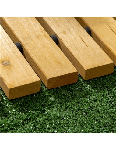 Outsunny Rollable Wooden Garden Pathway Weather-Resistant Walk Way for Wedding Party Pathways 185 x 60 cm