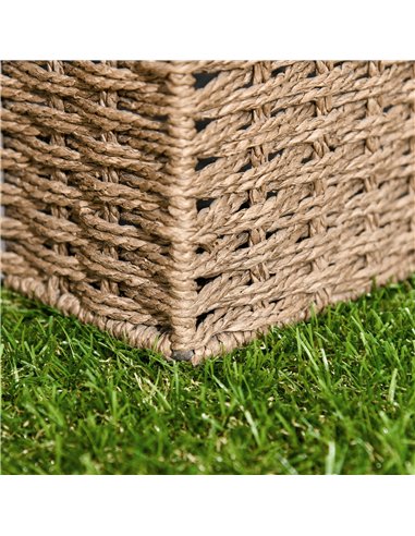Outsunny 10-Piece Artificial Grass Set, Weatherproof Turf Tiles, 25mm Pile Height, Outdoor Carpet for Garden, Balcony & Patio, 3