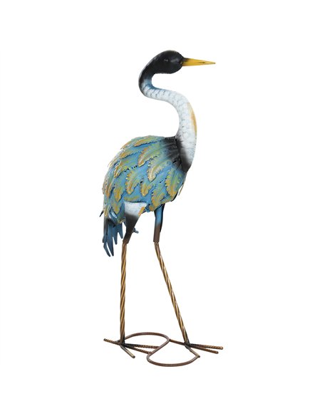 Outsunny Heron Garden Statue, Standing Garden Ornament, Metal Garden Gift with Stakes, 28 x 17 x 63 cm, Multi-Colour - pic 200421 | FastDaddyshop