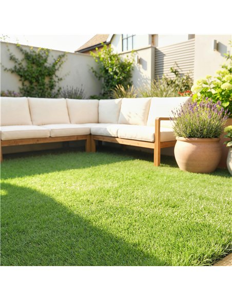 Outsunny Artificial Grass Turf Low Maintenance Realistic Lawn Pet Turf with Drain Holes for Garden 1m x 4m Green - pic 200440 | FastDaddyshop