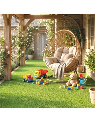 Outsunny Artificial Grass Turf Low Maintenance Realistic Lawn Pet Turf with Drain Holes for Garden 1m x 4m Green