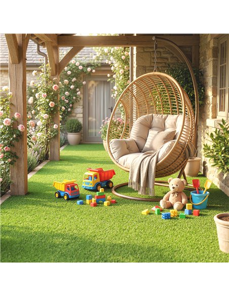 Outsunny Artificial Grass Turf Low Maintenance Realistic Lawn Pet Turf with Drain Holes for Garden 1m x 4m Green - pic 200447 | FastDaddyshop