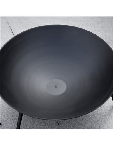 Outsunny Outdoor Fire Pit, Portable Round Firepit with Poker, for Garden, Camping, Bonfire, Picnic, Dia. 47 x 21 cm, Black