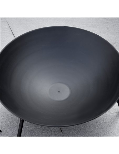Outsunny Outdoor Fire Pit, Portable Round Firepit with Poker, for Garden, Camping, Bonfire, Picnic, Dia. 47 x 21 cm, Black - pic 200454 | FastDaddyshop