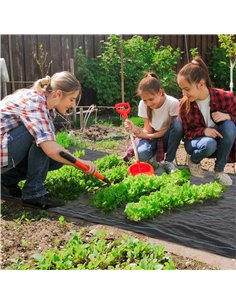 Outsunny 2m x 100m Heavy Duty Weed Control Membrane, Weed Membrane for Landscaping Driveway Gravel Artificial Grass Lawn Underla 2