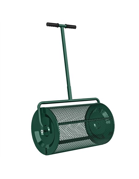 Outsunny Compost Spreader, 24" Peat Moss Spreader with Height Adjustable T Shaped Handle and Metal Mesh Basket, Garden Spreader  - pic 200493 | FastDaddyshop