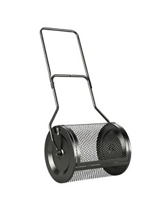 Outsunny Compost Spreader, 20" Peat Moss Spreader with Detachable U-Shaped Handle and Metal Mesh Basket