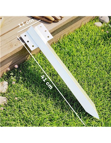 Outsunny 20 Pack Railway Sleeper Brackets, 41 cm Heavy Duty Galvanised Steel Sleeper Stakes with Screws and Gloves