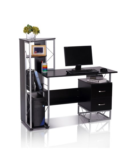 HOMCOM Computer Writing Desk PC Workstation with Drawers, Black - pic 20052 | FastDaddyshop