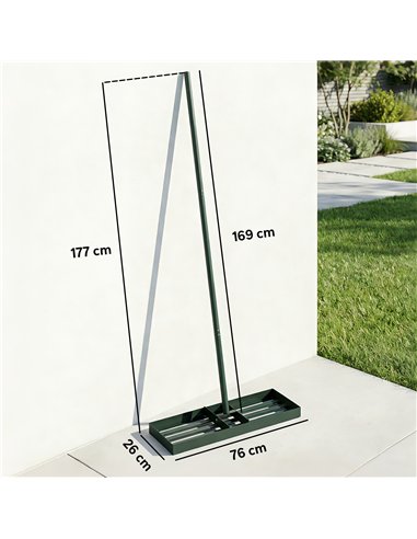 Outsunny Lawn Levelling Rake, 76 x 26 cm Lawn Leveller Lute with 169 cm Handle for Grass Soil Sand Yard Golf Course