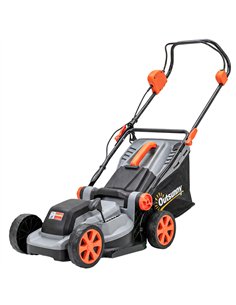 Outsunny 18V Cordless Lawnmower with 2 x 4Ah Batteries, Battery Lawn Mower with 34cm Cutting Width, Mulching Feature