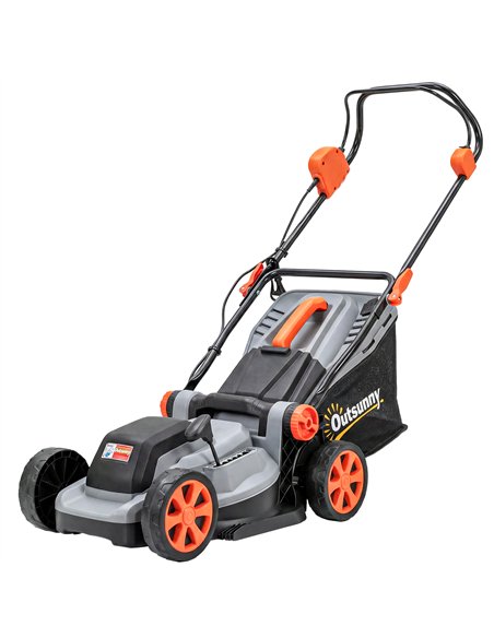 Outsunny 18V Cordless Lawnmower with 2 x 4Ah Batteries, Battery Lawn Mower with 34cm Cutting Width, Mulching Feature - pic 200547 | FastDaddyshop