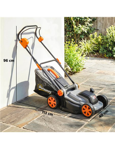 Outsunny 18V Cordless Lawnmower with 2 x 4Ah Batteries, Battery Lawn Mower with 34cm Cutting Width, Mulching Feature - pic 200549 | FastDaddyshop