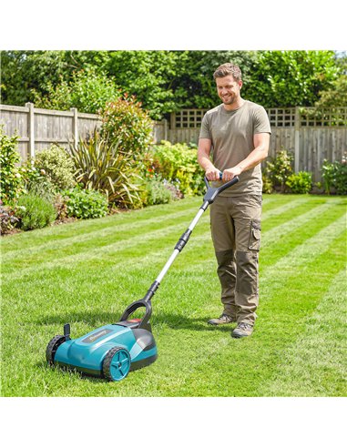 Outsunny 18V Cordless Lawnmower with 2 x 4Ah Batteries & Charger, Battery Lawn Mower with 21cm Cutting Width, 3 Cutting Heights