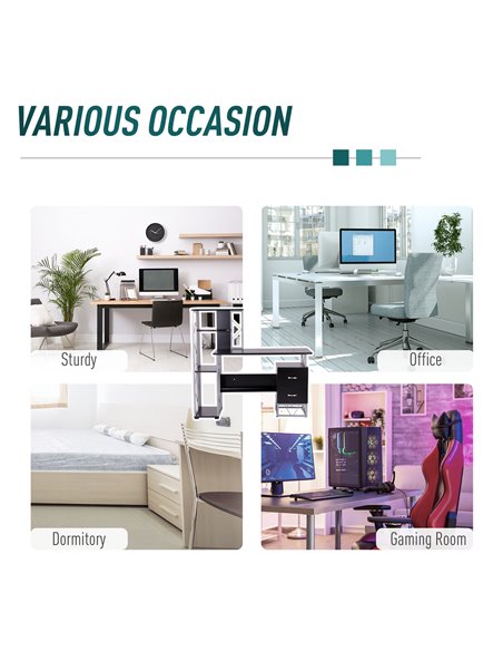 HOMCOM Computer Writing Desk PC Workstation w/2 Drawers Multi-Shelves Home Office Furniture - pic 20056 | FastDaddyshop