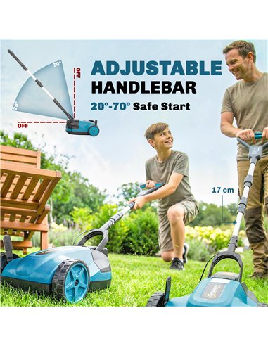 Outsunny 18V Cordless Lawnmower with 2 x 4Ah Batteries & Charger, Battery Lawn Mower with 21cm Cutting Width, 3 Cutting Heights