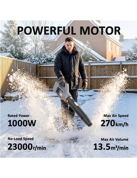 Outsunny Leaf Blower Cordless with 2 x 4000mAh Batteries & Charger, 36V Lightweight Garden Blower with 1000W Brushless Motor - pic 200568 | FastDaddyshop