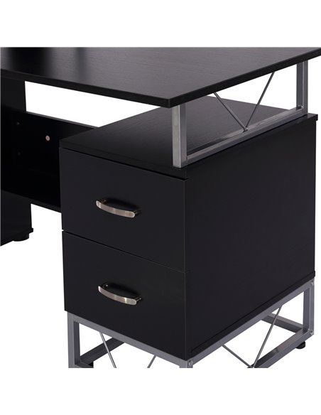 HOMCOM Computer Writing Desk PC Workstation w/2 Drawers Multi-Shelves Home Office Furniture - pic 20057 | FastDaddyshop