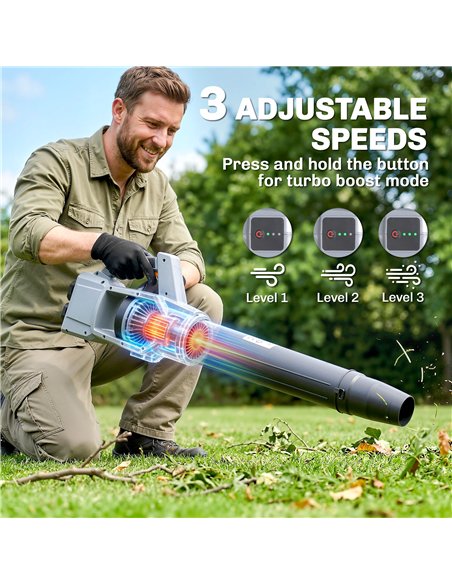 Outsunny Leaf Blower Cordless with 2 x 4000mAh Batteries & Charger, 36V Lightweight Garden Blower with 1000W Brushless Motor - pic 200570 | FastDaddyshop