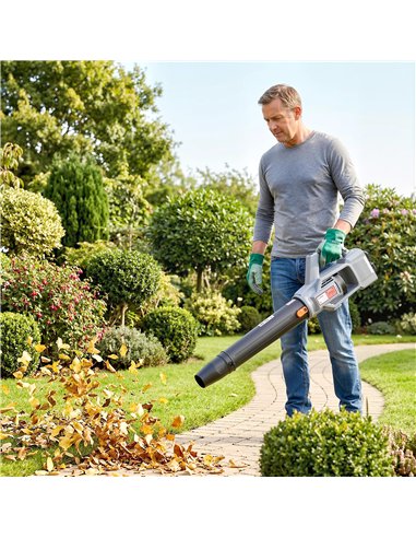 Outsunny Leaf Blower Cordless with 2 x 4000mAh Batteries & Charger, 36V Lightweight Garden Blower with 1000W Brushless Motor