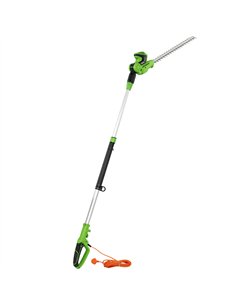 Outsunny 2.6m Corded Extendable Hedge Trimmer with 90° Adjustable Head, 450W Telescopic Electric Hedge Cutter Long Reach