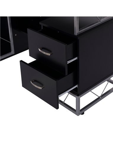HOMCOM Computer Writing Desk PC Workstation w/2 Drawers Multi-Shelves Home Office Furniture