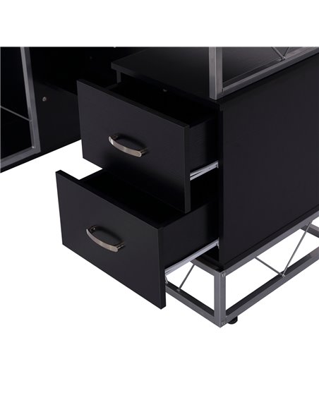 HOMCOM Computer Writing Desk PC Workstation w/2 Drawers Multi-Shelves Home Office Furniture - pic 20058 | FastDaddyshop