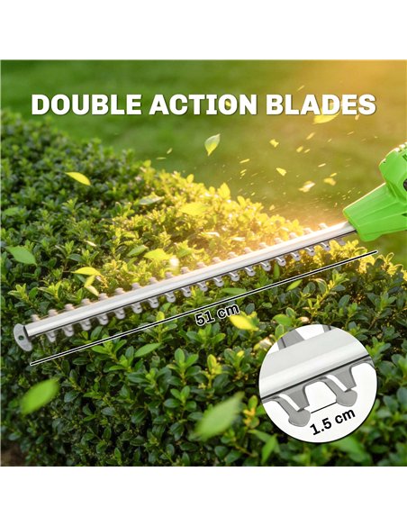 Outsunny 2.6m Corded Extendable Hedge Trimmer with 90° Adjustable Head, 450W Telescopic Electric Hedge Cutter Long Reach - pic 200580 | FastDaddyshop